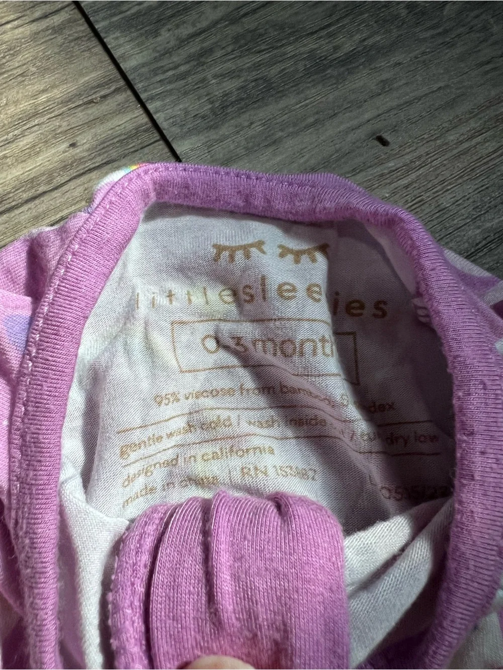 Little Sleepies Purple Sienna’s Unicorn Zip Footie One Piece Bamboo Zippy 0-3